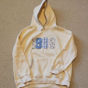 Altar'd State Cream Hoodie with Blue Details